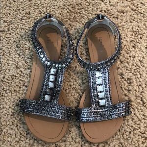 Express silver beaded sandals